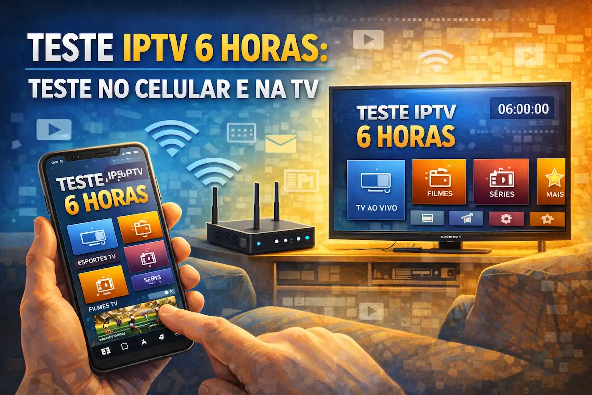 Teste IPTV 6 Horas no Celular e na TV
